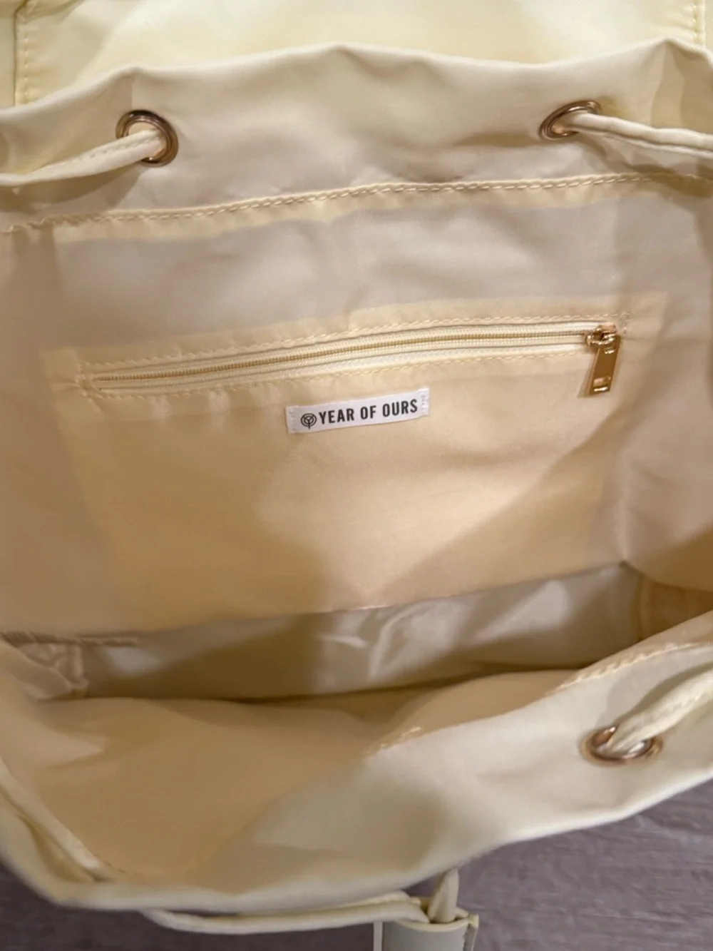NWT Year of Ours Butter Yellow Backpack Travel Sporty Hiking Outdoor Bag
